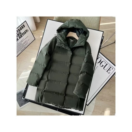 Solid Color Hooded Loose Down Coats