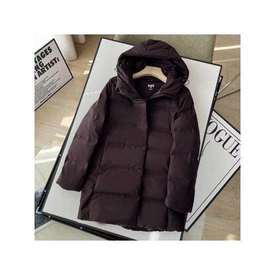 Solid Color Hooded Loose Down Coats