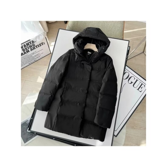 Solid Color Hooded Loose Down Coats