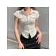 Women’s Pure Color Short Sleeve Blouses