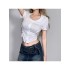 Solid Color Single-breasted Slim Short Crop Top