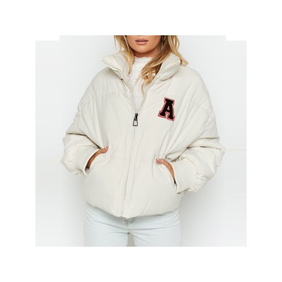 Casual Loose Letter Short Cotton Down Coats