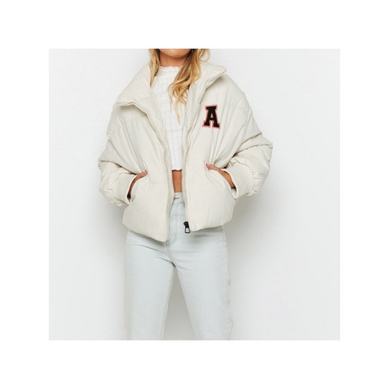 Casual Loose Letter Short Cotton Down Coats