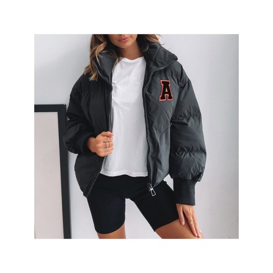 Casual Loose Letter Short Cotton Down Coats