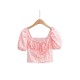 Summer New Printed Pleated Short Top