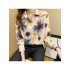 2022 Fashion Flower Printing Long Sleeve Women’s Shirt