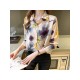 2022 Fashion Flower Printing Long Sleeve Women’s Shirt