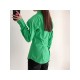 Casual Pure Green Long Sleeve Blouse For Women