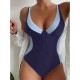 Swimwear One Piece Monokini Bathing Suits Normal Swimsuit Tummy Control High Waisted Color Block Black Royal Blue Blue Purple Padded Strap Bathing Suits Sports Vacation Beach Wear