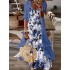 Two Piece Dress Set Casual Dress Print Dress Outdoor Daily Fashion Casual Print Maxi Dress V Neck Half Sleeve Leaf Floral Regular Fit Blue Purple Summer Spring S M L XL XXL