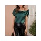 Casual Fashion Satin Asymmetric Bow Blouse