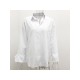 Fall Solid White Long Sleeve Plus Size Blouse Tops