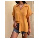 Casual Pure Color Short Sleeve Blouses For Women