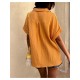 Casual Pure Color Short Sleeve Blouses For Women