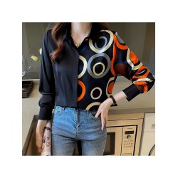 Korean Casual Printing Long Sleeve Top For Women