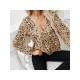 Casual Deep V-Neck Puff Sleeve Printed Blouses