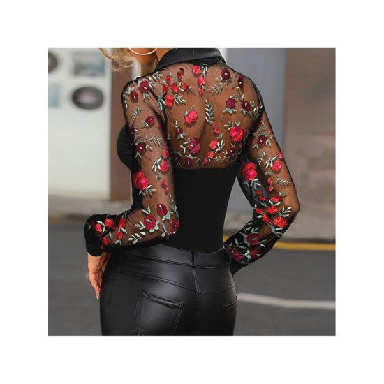 2022 Retro Embroidered Long Sleeve Blouse