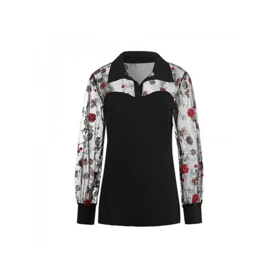 2022 Retro Embroidered Long Sleeve Blouse