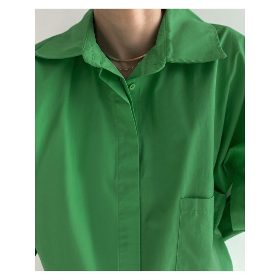 Summer Pure Color Turndown Collar Women’s Casual Blouse