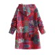 Cozy Plus Size Hooded Coat with Floral Design – Womens Soft Fleece Outerwear for Fall & Winter