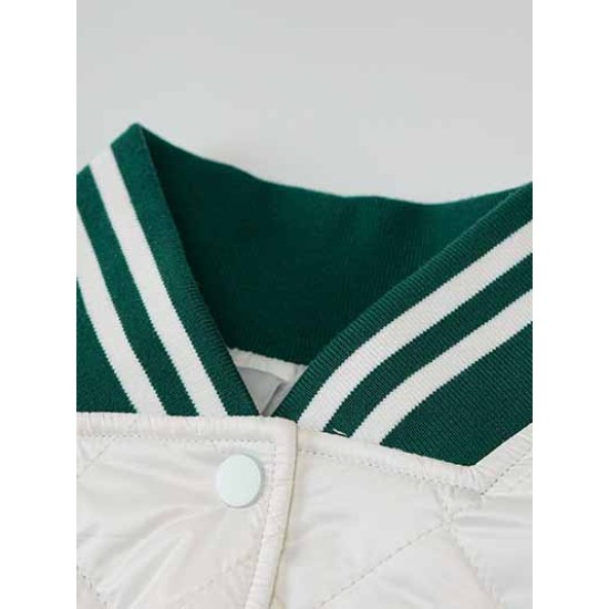 Winter Letter Embroidered Baseball Jacket For Women