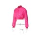 Pure Color Lantern Sleeve Slim PU Down Coats