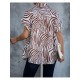 Summer Fashion Turndown Collar Women’s Short Sleeve Blouse