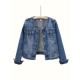 Womens Classic Denim Jacket – Fashionable Spring Outerwear, Lightweight & Comfortable Slim Fit, Trendy Single-breasted Jean Jacket with Round Neck and Plain Design for Versatile All-Season Wear – Mallcopilot fashion women's clothings