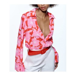 Versatile Flower Printing Women’s Blouse