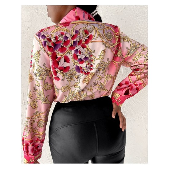 Casual Fashion Printed Long Sleeve Blouses