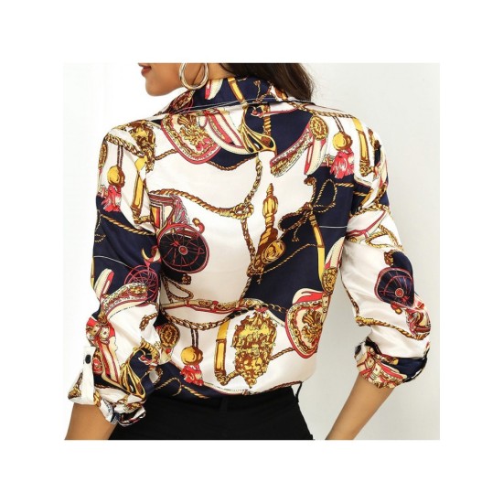 Easy Matching Printed Long Sleeve Blouses