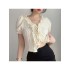 Ladies Tie Wrap Puff Sleeve Tops