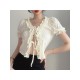 Ladies Tie Wrap Puff Sleeve Tops