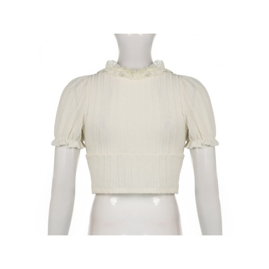 Ladies Tie Wrap Puff Sleeve Tops