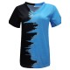 T shirt Tee White Pink Blue Color Block Print Short Sleeve Casual Weekend Basic V Neck Regular Abstract 3D Printed Painting S