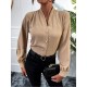 Fall V Neck Ladies Solid Long Sleeve Blouse