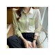 Fashion Casual Contrast Color Pocket Women’s Shirt Top