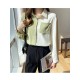 Fashion Casual Contrast Color Pocket Women’s Shirt Top