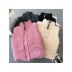 Pure Color Pockets Winter Sleeveless Corduroy Coats