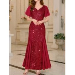 Elegant Sequin Sweetheart Neck Maxi Dress – Bodycon Fit, Micro Elastic Polyester, Puff Sleeves, Solid Color, Hand Wash – Perfect for Party & Banquet, Womens Clothing – Mallcopilot fashion women's clothings and shoes outlet fact