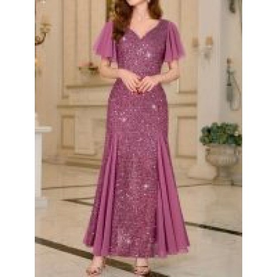 Elegant Sequin Sweetheart Neck Maxi Dress – Bodycon Fit, Micro Elastic Polyester, Puff Sleeves, Solid Color, Hand Wash – Perfect for Party & Banquet, Womens Clothing – Mallcopilot fashion women's clothings and shoes outlet fact