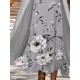 Dress Set Two Piece Dress Chiffon Dress Midi Dress Gray 3/4 Length Sleeve Floral Chiffon Summer Spring Crew Neck Stylish Loose Fit 2023 S M L XL XXL