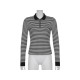 Casual Striped Long Sleeve Zipper Women’s Undershirt