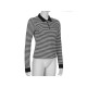 Casual Striped Long Sleeve Zipper Women’s Undershirt