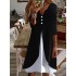 Casual Dress Summer Dress Loose Dress Color Block Ruched Button V Neck Mini Dress Active Fashion Outdoor Daily Half Sleeve Loose Fit Black Spring Summer S M L XL XXL