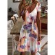 Casual Dress Floral Dress Midi Dress White Short Sleeve Floral Print Spring Summer V Neck Basic Daily Weekend Summer Dress 2023 S M L XL XXL 3XL