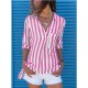 Casual Fashion Women Striped Long Sleeve Blouse