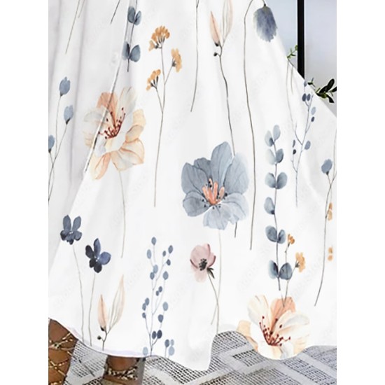 Long Dress Maxi Dress Casual Dress Swing Dress A Line Dress Floral Fashion Streetwear Outdoor Daily Date Print Sleeveless V Neck Dress Regular Fit White Yellow Blue Summer Spring S M L XL XXL