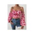 Sexy Off Shoulder Printing Puff Sleeve Top