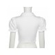 Sexy Women Hollow Out Short Sleeve Cropped Blouse